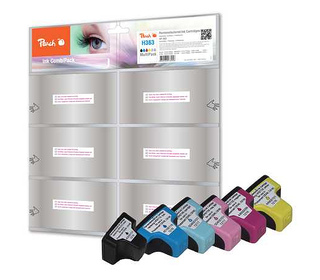 Peach 319010 cartouche d'encre 5 pièce(s) Noir, Cyan, Cyan clair, Magenta clair, Magenta, Jaune