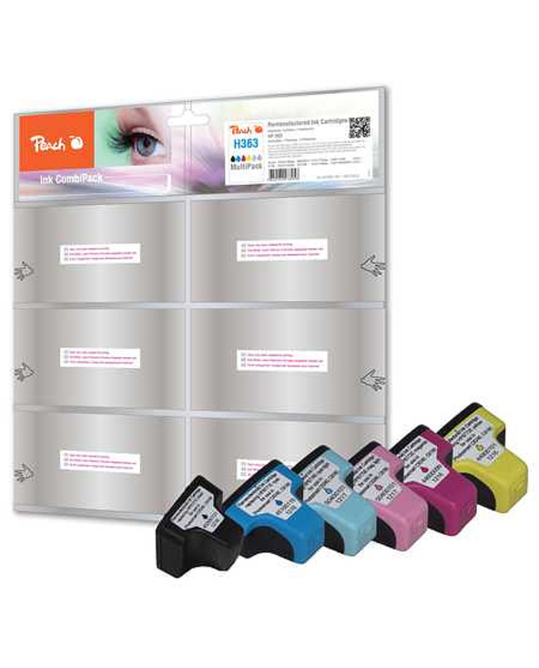 Peach 319010 cartouche d'encre 5 pièce(s) Noir, Cyan, Cyan clair, Magenta clair, Magenta, Jaune