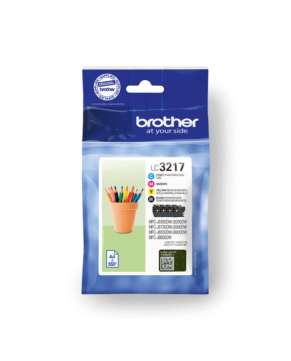 Brother LC3217VALDR cartouche d'encre 4 pièce(s) Original Noir, Cyan, Magenta, Jaune