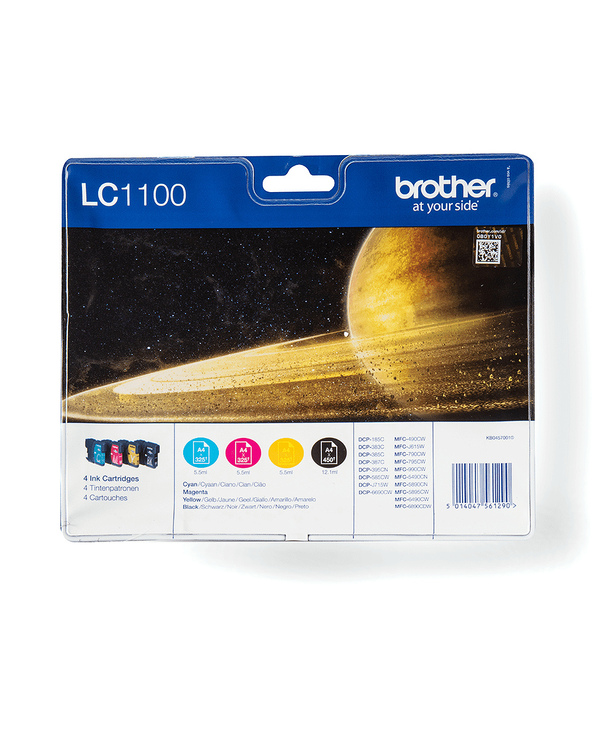 Brother LC1100VALBPDR cartouche d'encre 4 pièce(s) Original Noir, Cyan, Magenta, Jaune