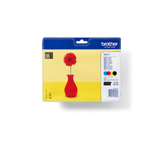 Brother LC121VALBPDR cartouche d'encre 4 pièce(s) Original Noir, Cyan, Magenta, Jaune