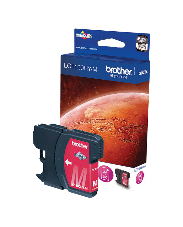 Brother Cartouche d'encre LC1100HYM originale à haut rendement – Magenta