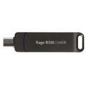 Patriot Memory Rage R550 lecteur USB flash 64 Go USB Type-A / USB Type-C 3.2 Gen 1 (3.1 Gen 1) Noir