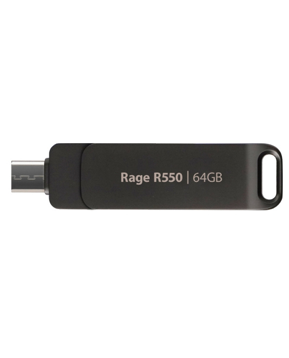 Patriot Memory Rage R550 lecteur USB flash 64 Go USB Type-A / USB Type-C 3.2 Gen 1 (3.1 Gen 1) Noir
