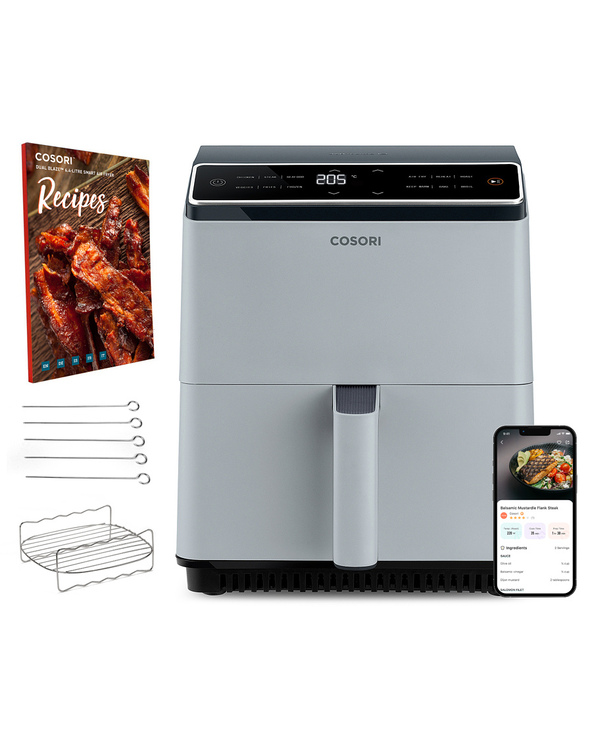 Cosori Dual Blaze Unique 6,4 L Autonome 1750 W Friteuse d’air chaud Gris clair