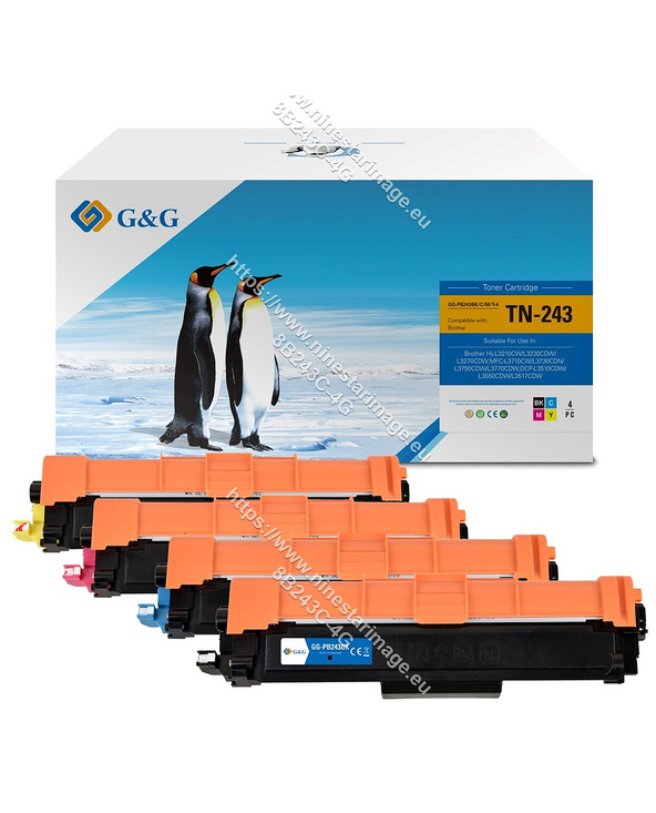G&G 16019 Cartouche de toner 4 pièce(s) Compatible Noir, Cyan, Magenta, Jaune