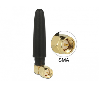DeLOCK Antenne WLAN 802.11 b/g/n SMA mâle 90° 2 dBi, , omnidirectionnelle, matériau flexible, noire