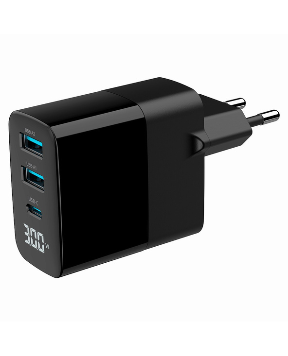 Gembird TA-UC-PDQC30LCD-BK-02 chargeur d'appareils mobiles Universel Noir Secteur Charge rapide Intérieure