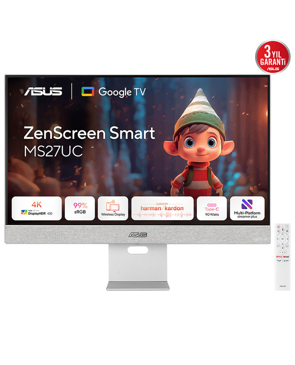 ASUS ZenScreen SMART MONITOR MS27UC 27" LCD 4K Ultra HD 5 ms Gris