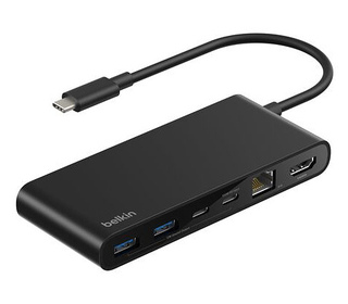 Belkin INC024HQBK hub & concentrateur USB Type-C 10000 Mbit/s Noir