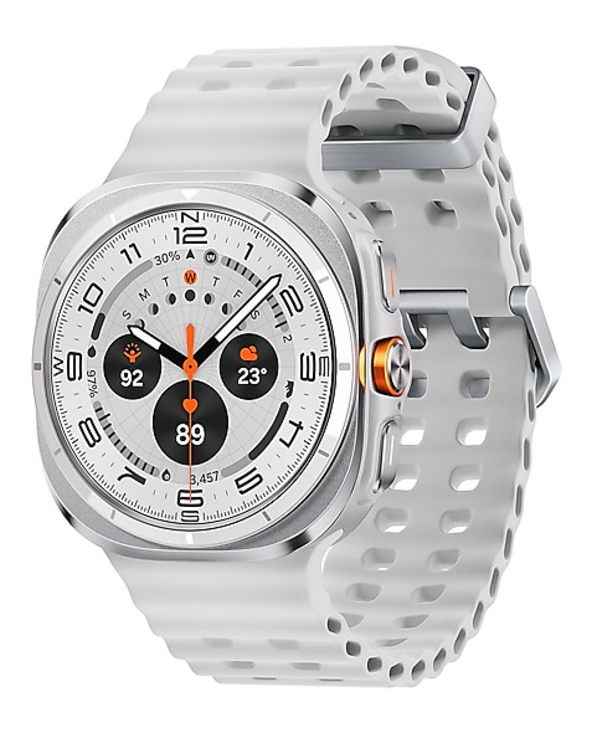 Samsung Galaxy Watch Ultra 3,81 cm (1.5") AMOLED 47 mm Numérique 480x480 pixels Écran tactile 4G Titane, Blanc Wifi GPS (satelli