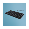 R-Go Tools Clavier ergonomique R-Go Compact Break, clavier compact avec logiciel de pause,AZERTY (FR), Filaire, noir