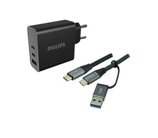 MCL - Chargeur secteur 65W + câble tressé USB Type C 2m