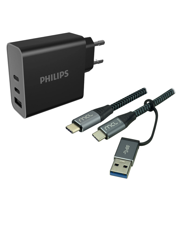 MCL - Chargeur secteur 65W + câble tressé USB Type C 2m