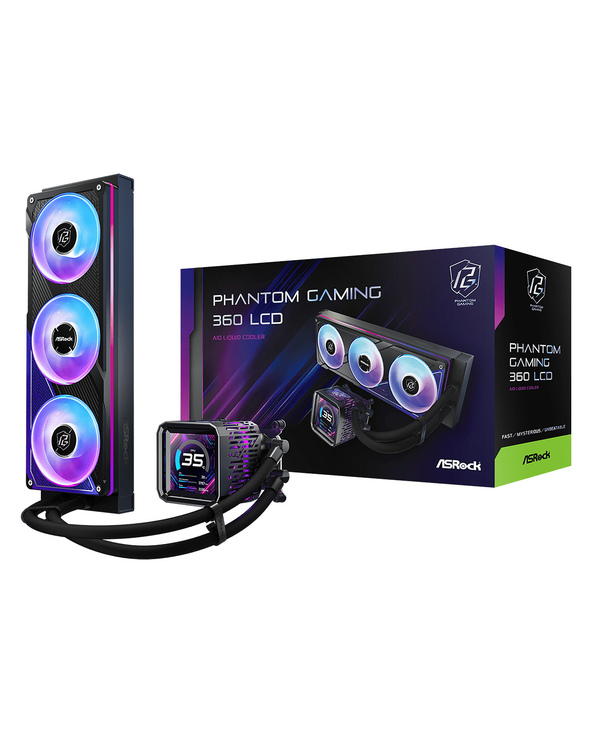 Asrock Phantom Gaming 360 LCD Processeur Kit watercooling 12 cm Noir