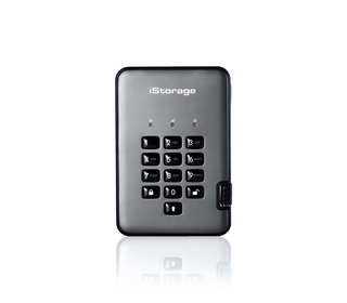 iStorage diskAshur PRO2 256-bit 128GB USB 3.2 secure encrypted solid-state drive IS-DAP2-256-SSD-128-C-G