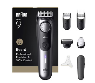 Braun BeardTrimmer 9 BT9520 tondeuse à barbe Batterie 52 2 cm Mouillé & sec Noir, Gris