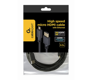 Gembird 4.5m HDMI-M/micro HDMI-M câble HDMI 4,5 m HDMI Type A (Standard) HDMI Type D (Micro) Noir