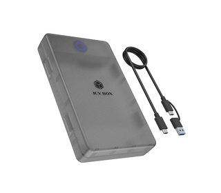 ICY BOX Spade Base 388 Boîtier disque dur/SSD Noir, Transparent 2.5/3.5"