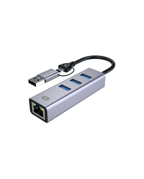 Conceptronic ABBY25G station d'accueil Avec fil USB 3.2 Gen 1 (3.1 Gen 1) Type-A + Type-C Gris