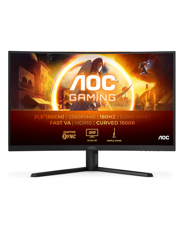 AOC G4 CQ32G4VE 31.5" LCD Quad HD 1 ms Noir, Gris