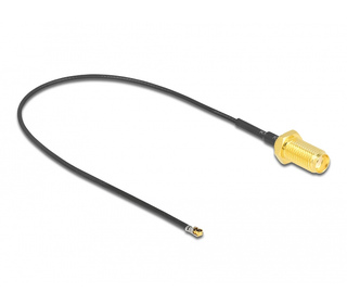 DeLOCK Câble d'antenne SMA femelle sur cloison vers I-PEX Inc., MHF 4L LK mâle 1.37 20 cm Longueur filetée 10 mm