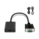 DLH DY-TU4805 câble vidéo et adaptateur 0,25 m VGA (D-Sub) HDMI Noir