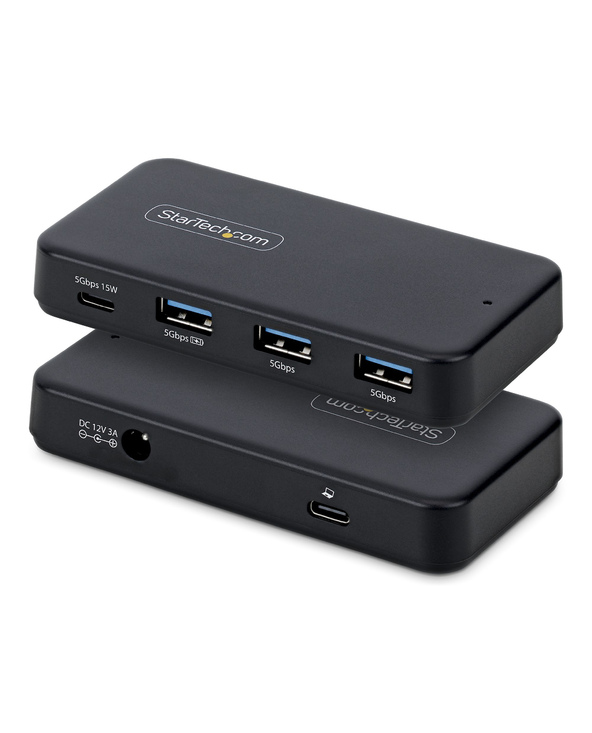 StarTech.com Hub USB-C et USB-A à 4 Ports, 5 Gbps, Auto-Alimenté, Câble Hôte USB-C et USB-A 2 en 1, 1 Port USB-C et 3 Ports USB-