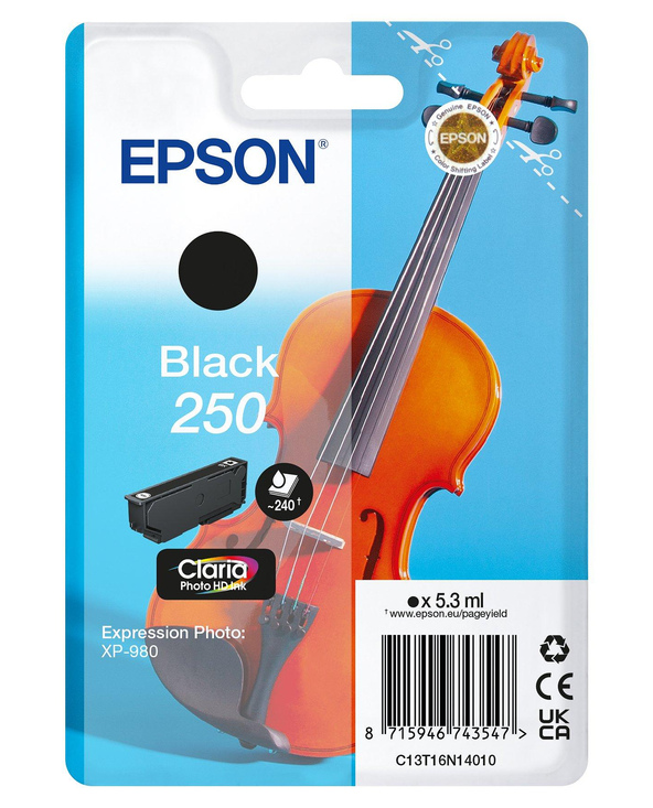 Epson 250 Violin Claria Photo HD cartouche d'encre 1 pièce(s) Original Noir