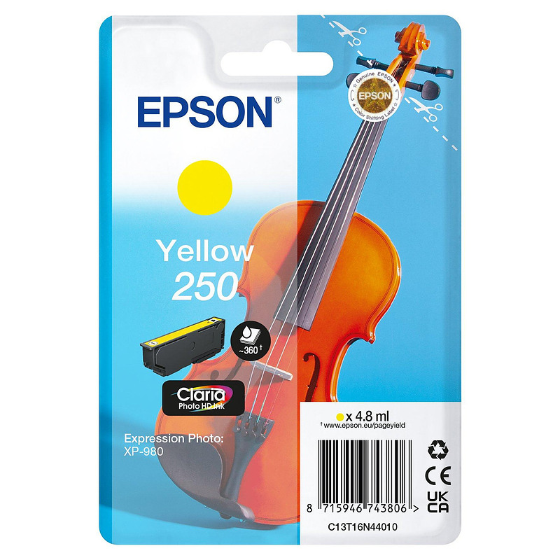 Epson 250 Violin Claria Photo HD cartouche d'encre 1 pièce(s) Original Jaune