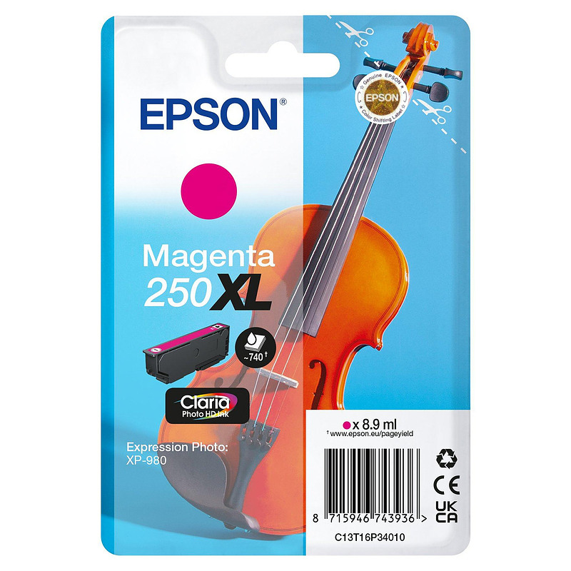 Epson 250XL Violin Claria Photo HD cartouche d'encre 1 pièce(s) Original Rendement élevé (XL) Magenta