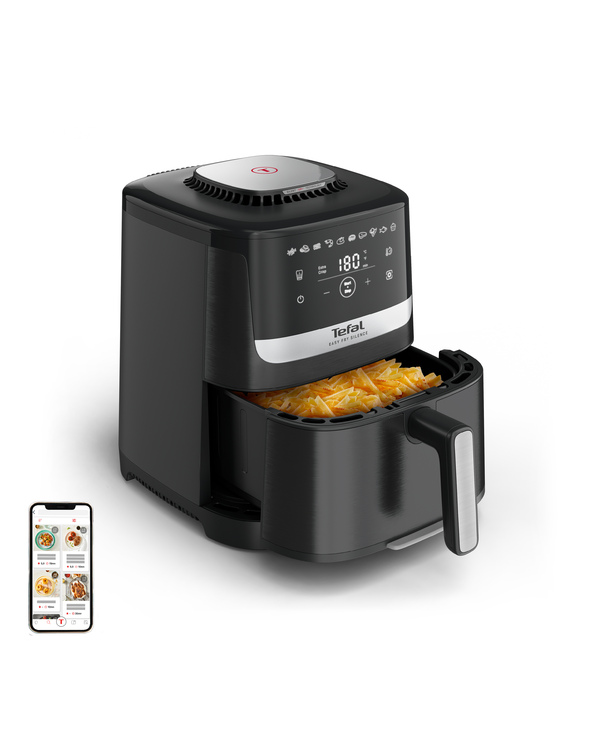 Tefal Easy Fry Silence EY5528E0 friteuse Unique 5 L Autonome Friteuse d’air chaud Noir, Acier inoxydable