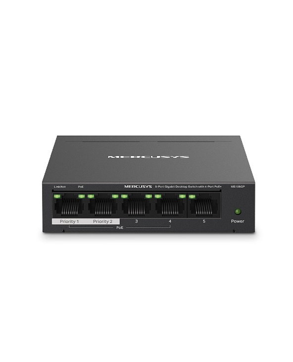 Mercusys MS105GP commutateur réseau Gigabit Ethernet (10/100/1000) Connexion Ethernet, supportant l'alimentation via ce port (Po