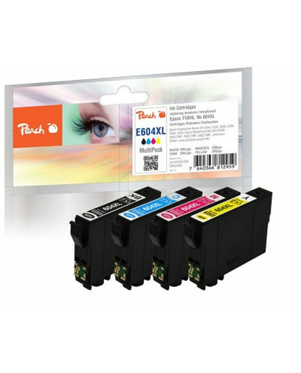 Peach PI200-988 cartouche d'encre 3 pièce(s) Original Rendement élevé (XL) Noir, Cyan, Magenta, Jaune