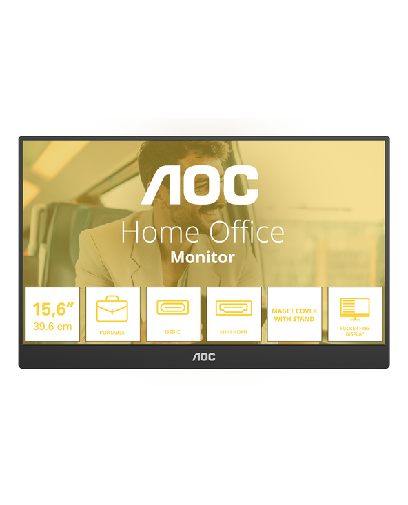 AOC 16T20E2 téléviseur et moniteur portables Moniteur portable Noir 39,6 cm (15.6") LED 1920x1080 pixels