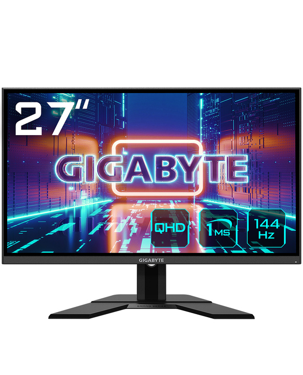 GIGABYTE G27Q MONITEUR DE JEU 27" QHD - 2560 X 1440, 144HZ, 1MS, 350 CD/M², FREESYNC PREMIUM, DISPLAY HDR400, HDMI 2.0, DISPLAYP