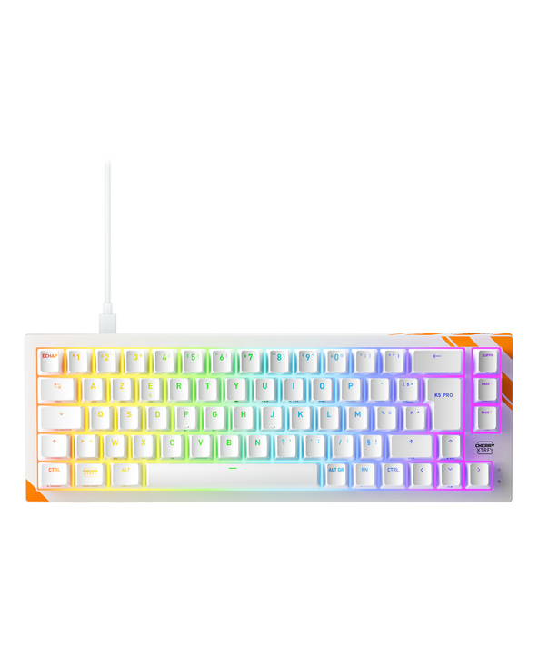 CHERRY K5 PRO TMR COMPACT clavier Gaming USB AZERTY Français Orange, Blanc