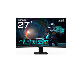 GIGABYTE GS27QCA 27" MONITEUR GAMING INCURVÉ QHD - 2560 X 1440, 180HZ, 1MS, 250 CD/M², FREESYNC, HDR READY, HDMI 2.0, DISPLAYPOR