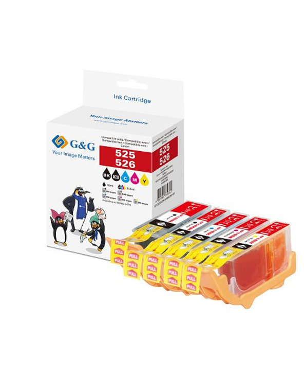 G&G 14789 cartouche d'encre 5 pièce(s) Compatible Noir, Cyan, Magenta, Jaune