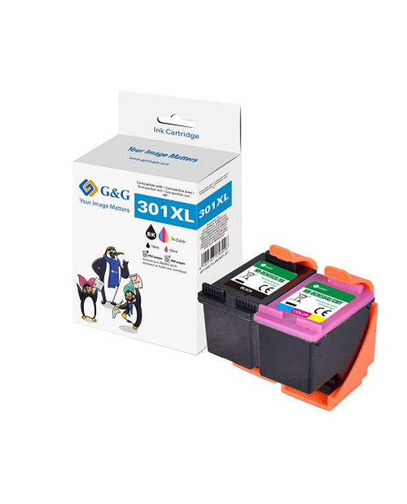 G&G 15116 cartouche d'encre 2 pièce(s) Compatible Rendement élevé (XL) Noir, Cyan, Magenta, Jaune