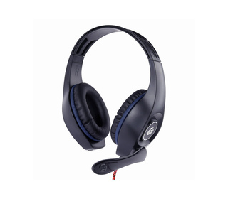 Gembird GHS-05-B casque Avec fil Arceau Gaming Noir, Bleu