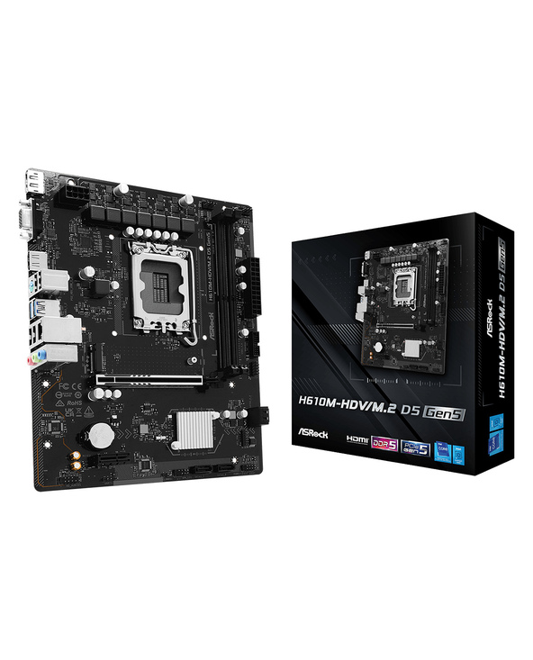 Asrock H610M-HDV/M.2 D5 Gen5 Intel H610 LGA 1700 micro ATX