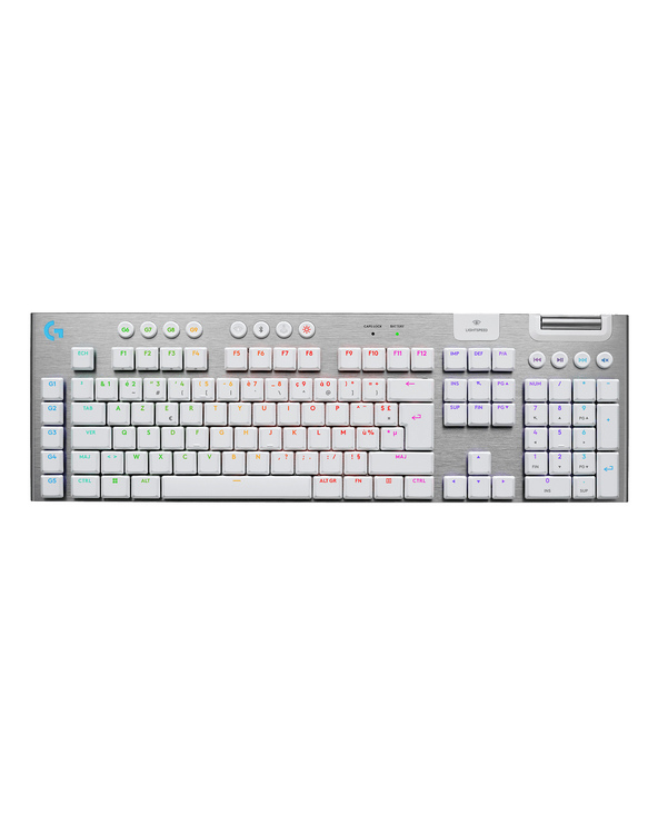Logitech G G915 X LIGHTSPEED clavier Gaming USB + RF Wireless + Bluetooth AZERTY Français Blanc