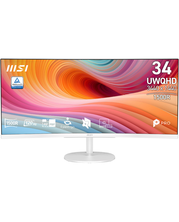 MSI Pro MP341CQW E12 34" UltraWide Quad HD 4 ms Blanc