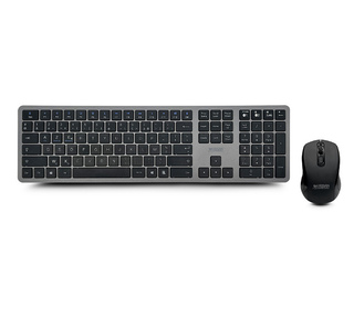 Urban Factory CKM30UF clavier Souris incluse maison/bureau RF sans fil + Bluetooth Noir, Gris