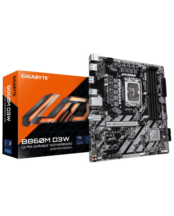 GIGABYTE B860M D3W Carte Mère – Processeurs Intel Core Ultra Series, VRM 4+1+2 phases, jusqu’à 9066 MHz DDR5, 2x PCIe 4.0 M.2, L