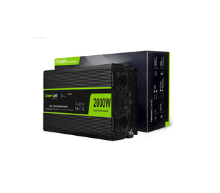 Green Cell INV11 adaptateur de puissance & onduleur Auto 2000 W Noir