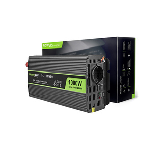 Green Cell INV09 adaptateur de puissance & onduleur Auto 1000 W Noir