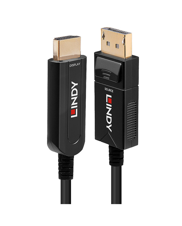 Lindy Câble Hybride Fibre Optique DisplayPort 1.2 vers HDMI 18G, 20m