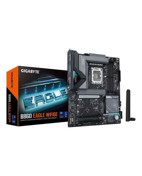 GIGABYTE B860 EAGLE WIFI6E Carte mère - Processeurs Intel Core Ultra, VRM 12+1+2+1 phases, jusqu'à 9066MHz DDR5, 1xPCIe 5.0 + 2x